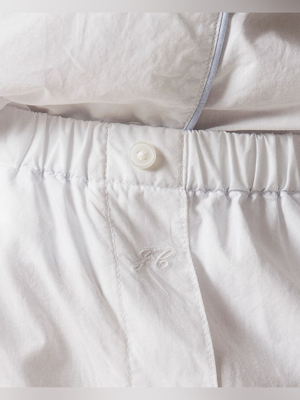 J.Crew Classic pajama pant set in end-on-end cotton in white - Picture 2 of 7